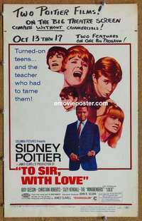 g663 TO SIR WITH LOVE window card movie poster '67 Sidney Poitier, Lulu