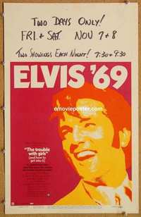 g673 TROUBLE WITH GIRLS window card movie poster '69 gangster Elvis Presley!