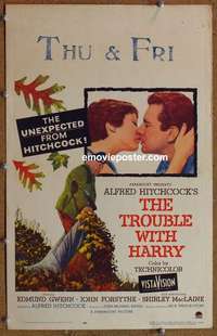 g674 TROUBLE WITH HARRY window card movie poster '55 Alfred Hitchcock