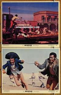 h006 100 RIFLES 2 movie lobby cards '69 Jim Brown, Burt Reynolds