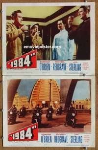 h007 1984 2 movie lobby cards '56 Edmond O'Brien, George Orwell