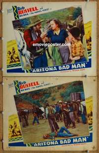 h023 ARIZONA BAD MAN 2 movie lobby cards '35 Reb Russell