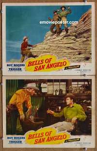 h038 BELLS OF SAN ANGELO 2 movie lobby cards '47 Roy Rogers