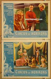 h070 CIRCUS OF HORRORS 2 movie lobby cards '60 AIP, Anton Diffring