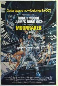 k004 MOONRAKER Forty by Sixty movie poster '79 Roger Moore as James Bond!