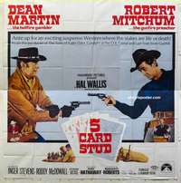 k309 5 CARD STUD six-sheet movie poster '68 Dean Martin plays poker!