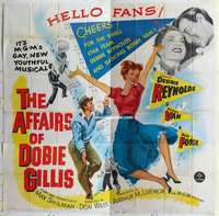 k314b AFFAIRS OF DOBIE GILLIS six-sheet movie poster '53 Reynolds, Van