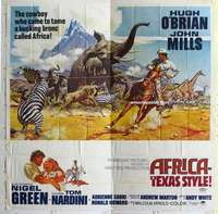 k315 AFRICA - TEXAS STYLE six-sheet movie poster '67 Hugh O'Brian, Mills