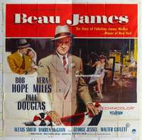 k325 BEAU JAMES six-sheet movie poster '57 Bob Hope as Jimmy Walker!