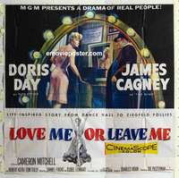 k409 LOVE ME OR LEAVE ME six-sheet movie poster '55 Doris Day, James Cagney