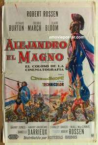 k630 ALEXANDER THE GREAT Argentinean movie poster '56 R. Burton
