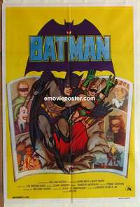 k634 BATMAN Argentinean movie poster R70s Adam West, Burt Ward