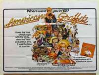 k489 AMERICAN GRAFFITI British quad movie poster '73 George Lucas