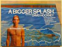 k504 BIGGER SPLASH British quad movie poster '74 David Hockney, gay