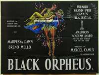 k506 BLACK ORPHEUS British quad movie poster '60 Camus, Orfeu Negro