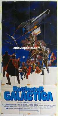 k064 BATTLESTAR GALACTICA English three-sheet movie poster '78 Tanenbaum art!