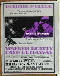 k027 BONNIE & CLYDE special Australian movie poster '67 Beatty