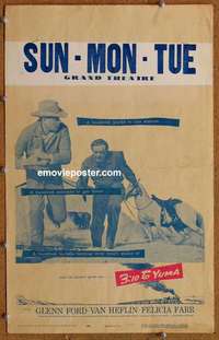 k270 3:10 TO YUMA window card movie poster '57 Glenn Ford, Heflin, Daves