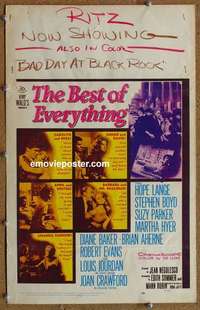 k271 BEST OF EVERYTHING window card movie poster '59 Hope Lange, Boyd