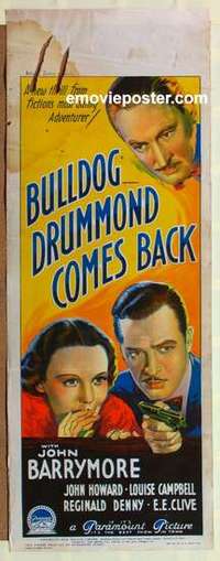 m008 BULLDOG DRUMMOND COMES BACK long Australian daybill movie poster '37