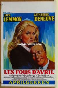 m102 APRIL FOOLS Belgian movie poster movie poster '69 Lemmon, Catherine Deneuve