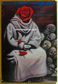 m042 NAME OF THE ROSE Hungarian movie poster '86 wild artwork image!