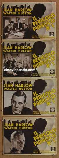 m273 BEAST OF THE CITY 4 Italian movie lobby cards '32 Walter Huston