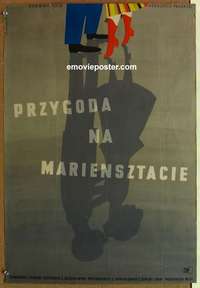 m220 ADVENTURE IN WARSAW Polish movie poster '54 Eryk Lipinski art!