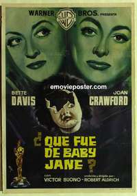 m033 WHAT EVER HAPPENED TO BABY JANE Spanish movie poster '63 Davis