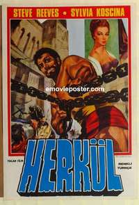 m057 HERCULES Turkish movie poster R70s mightiest man Steve Reeves!