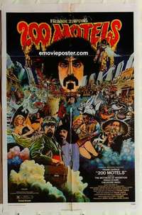 n014 200 MOTELS one-sheet movie poster '71 Frank Zappa, cool image!