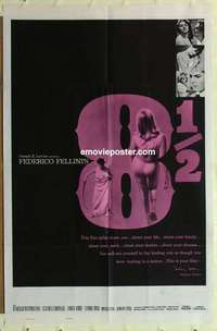 n028 8 1/2 one-sheet movie poster '63 Federico Fellini, Mastroianni