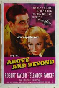 n036 ABOVE & BEYOND one-sheet movie poster '52 Robert Taylor, Parker