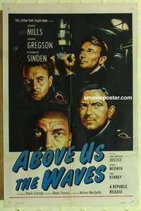 n037 ABOVE US THE WAVES one-sheet movie poster '56 John Mills, World War II