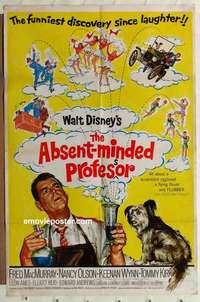 n038 ABSENT-MINDED PROFESSOR one-sheet movie poster '61 MacMurray, Flubber!