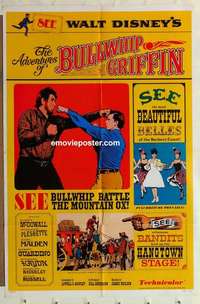 n041 ADVENTURES OF BULLWHIP GRIFFIN one-sheet movie poster '66 Disney
