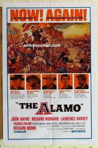n055 ALAMO one-sheet movie poster R67 John Wayne, Richard Widmark