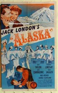 n056 ALASKA one-sheet movie poster '44 Taylor, from Jack London novel!