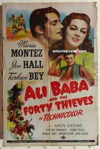 n057 ALI BABA & THE FORTY THIEVES one-sheet movie poster '43 Maria Montez