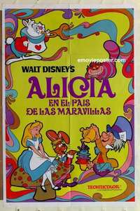 n060 ALICE IN WONDERLAND Spanish/U.S. one-sheet movie poster R74 Walt Disney