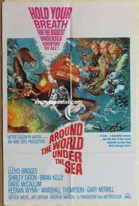 n102 AROUND THE WORLD UNDER THE SEA one-sheet movie poster '66 Bridges