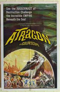 n113 ATRAGON one-sheet movie poster '65 Ishiro Honda, AIP, Toho sci-fi!