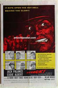 n114 ATTACK one-sheet movie poster '56 Jack Palance. Robert Aldrich