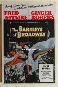 n135 BARKLEYS OF BROADWAY one-sheet movie poster '49 Astaire & Rogers