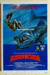 n137 BARRACUDA one-sheet movie poster '78 classic killer fish image!
