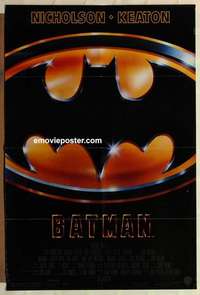 n141 BATMAN teaser one-sheet movie poster '89 Michael Keaton, Nicholson