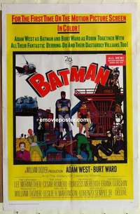 n139 BATMAN one-sheet movie poster '66 Adam West, Burt Ward, DC Comics!