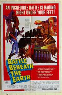 n145 BATTLE BENEATH THE EARTH one-sheet movie poster '68 Kerwin Mathews
