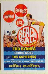 n151 BEACH BALL one-sheet movie poster '65 Edd Byrnes, Noel, Supremes