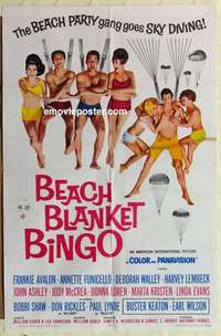 n152 BEACH BLANKET BINGO one-sheet movie poster '65 Frankie & Annette!